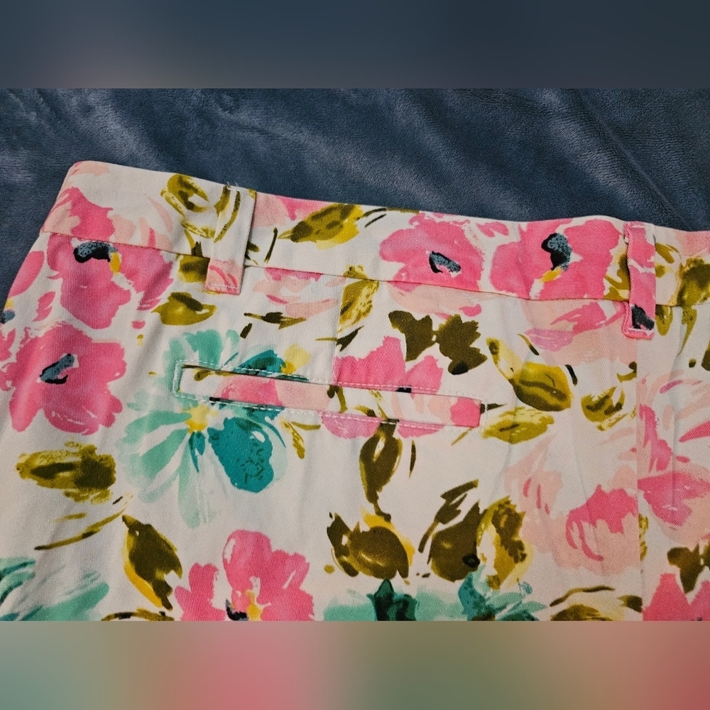 Merona Bermudas Floral Women's Shorts - Pink, Green, Blue Womens Size 18 - Picture 11 of 11
